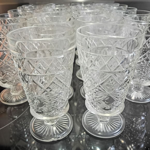Vintage 1950 (22) VINTAGE 1950\'s HAZEL ATLAS DIAMOND AND FAN ICED TEA DRINKING GLASS.
